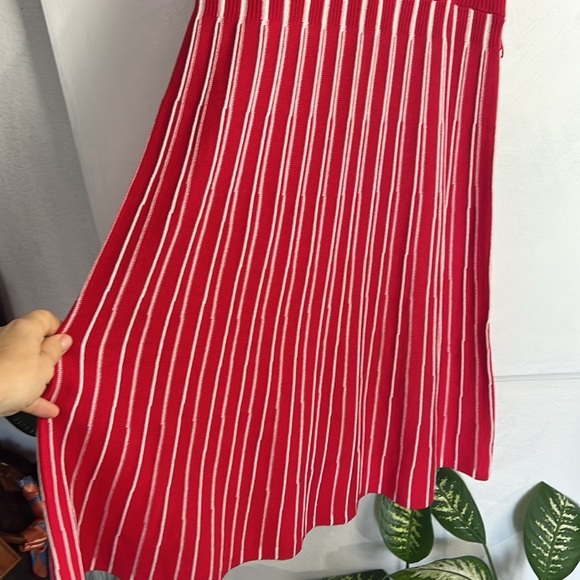 Nina Leonard Dress NWT Sweater-Dress Spring Red/White stripes Sz. S Midi ribbed - Picture 5 of 15